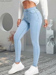 Womens Jeans Womens Jeans 2024 Women Stretch Skinny Jeans Lady Slim Fit Pencil Jeans Girls Leggings Straight Leg Pants Light Blue Grey Black Sexy Trousers 231208L240