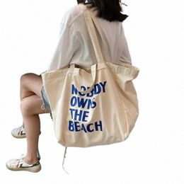large Canvas Bag Women Shoulder Handbag Female Letters Reusable Shop Ladies Grocery Designer Tote Bag Eco Friendly o6e1#