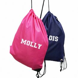 children's Persalized Gym PE Bag Custom Name Kids Drawstring Swimming Bag Sports Bag Birthday Party Gifts E5Ig#