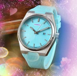 mens day date quartz watches stainless steel case Colourful rubber strap top quality watch good looking cool factory time clock chain bracelet watch gifts