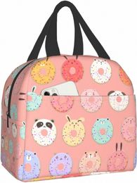cute Dut and Cupcake Print Lunch Box, Kawaii Small Insulati Lunch Bag, Reusable Food Bag Lunch Ctainers Bags for Women Men K9vT#