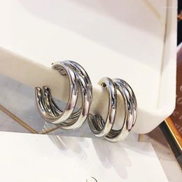 Hoop Earrings Light Luxury Women's Simple Retro Fashion Geometric Personalised Metal Accessories Jewellery Party Ear Rings