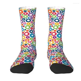 Bow Ties Colourful Polka Dot Circles Abstract Geometric Pattern Socks Women Men Warm 3D Printed Basketball Sports