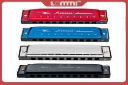 LOMMI Swan Diatonic Harmonica 10 Holes Blues Harp Mouth Organ Key of G Reed Instrument WCase Black Silver Blue Red Harmonica6660774