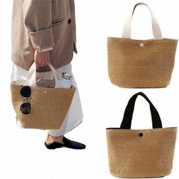 summer Beach Straw Shoulder Menger Bag Women Bohemian Woven Rattan Bucket Shoulder Handbag Handmade Crossbody Bags For Women E5kJ#