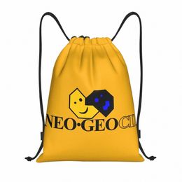 neo Geo Logo Drawstring Backpack Women Men Sport Gym Sackpack Foldable Neogeo Arcade Game Shop Bag Sack B37b#