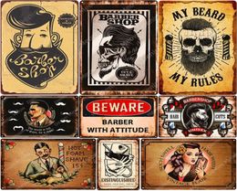 2021 Barber Shop Wall Poster Hair Cut Vintage Metal Tin Signs Bar Pub Home Decor My Beard My Rules Wall Plates Shave Metal Si7368754