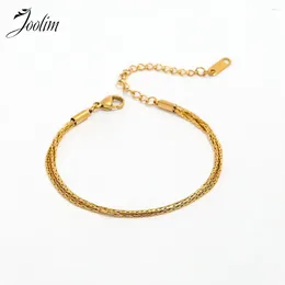Link Bracelets Joolim Jewelry Wholesale High End PVD Waterproof Dainty Fashion Designer Multi-layer Chain Stainless Steel Bracelet For Women