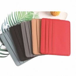 pu leather ID Card Holder Candy Colour Bank Credit Card Box Multi Slot Slim Card Case Wallet Women Men Busin Cover Z3Ij#