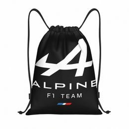 alpine F1 Team Logo Drawstring Backpack Sports Gym Bag String Sackpack for Working Out E9SV#