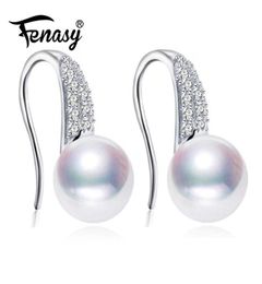 Natural Pearl Earrings 925 Sterling Silver Stud For Women Jewellery Romantic Cubic Zirconia CZ5680959