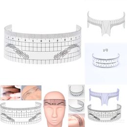 New 1Pc Reusable Semi Permanent Eye Brow Measure Tool Eyebrow Guide Ruler Microblading Calliper Stencil Makeup