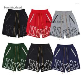 Men's Casual Drawstring Shorts with Silver Zipper designer rhode rhudeshort rhude short Fitness Loose 448 294