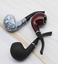 Retro Marble Wood Smoking Pipe Tube Classical Tobacco Cigarettes Cigar Smoking Pipes9528779