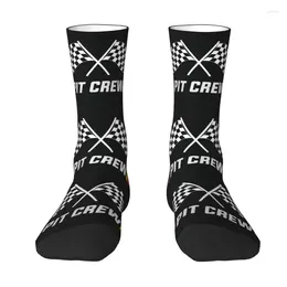 Men's Socks Cool Race Car Pit Crew Chequered Flag Women Men Warm 3D Printed Racing Sport Sports Basketball