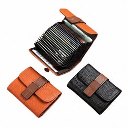 solid Color PU Leather Women Multi-card Slot Credit Card Holder Busin ID Card Case Wallet With Coin Pocket Driver License S9AK#