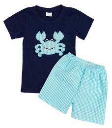 Kids Designer Clothes Boys Embroidery kids boutique baby infant boy designer clothes short Tshirt short pants set toddler baby ou1389387