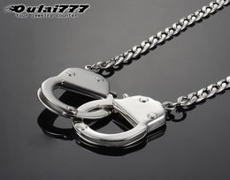 Oulai777 mens gold necklace stainless steel Handcuffs pendants necklaces chains male accessories lady gold personality Hip hop3058330