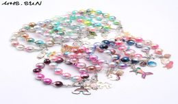 INS 12 styles kids Jewellery Bracelet Colourful Beads love heart Rainbow Charms bracelet Cute Design Princess bracelet for girl Jewel8478193