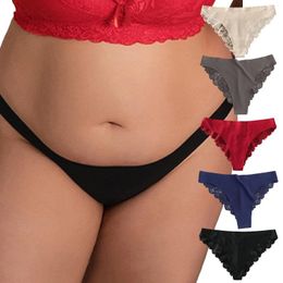 Women's Panties Womens Ice Silk Underwear Sexy Lace Splicing Briefs Lady Lightweight Candy For Women Breathablle Soft Lingerie