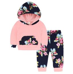 Newborn Infant Baby Girls Hoodie Tops Pants 2PC Outfit Clothes Set Autumn Winter Baby Clothing Sets236f2116794