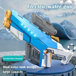 Gun Toys 2024 New Water Gun Electric Fully Automatic Suction High Pressure Water Blaster Pool Toy Gun Summer Beach Outdoor Toys for Kids 240416