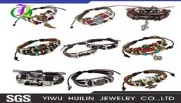 whole JTHY005 Yiwu Huilin Jewellery Multilayer beads of beaded cat eye stone riveted music symbol accessories handwoven punk b3553284