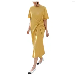 Casual Dresses Women's Short Sleeve Plus-size Swing Dress Loose T Shirt Beach Style Solid Colour Summer Sundress Vestido