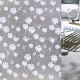 Window Stickers Various Width Selection Matte Privacy Protection Glass Film; White Dandelion Home Decoration Sticker Foils