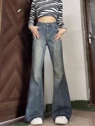 Women's Jeans Harajuku Chic Flare Low Waist Slim Bell Bottoms Women Fashion Denim Pant Trousers All-Match High Street Y2K American Retro