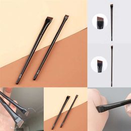 New 1Pcs Professional Black Eyebrow Inclined Flat Angled Brush Makeup Tool Wooden Pole Eyeliner Eyeshadow Eye Brow Women Cosmetic