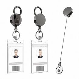 1pcs New Card Key Ring Clip Retractable Pull Key Ring Chain Reel Extendable Belt Reel ID Lanyard Name Tag Card Badge Holder Y71h#