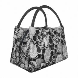 spooky Halen Ghost Lunch Bag Skulls Print Lunch Box Casual Outdoor Cooler Bag Cvenient Waterproof Thermal Tote Handbags H3yJ#