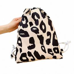 women Travel Drawstring Bags Ins Fr Print Clothes Organiser Portable Organiser for Underwear Socks Bra Cott Makeup Bag 66EL#