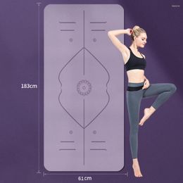 Pillow 6MM TPE Yoga Mat Anti-Skid Odourless Double Layer Pure And Position Line High-Density Eco-Friendly Materials Rebound