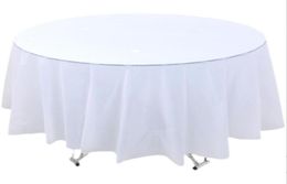 portable Disposable round Table Covers PE Plastic dining tabless tablecover Plastic Tablecloth for Christmas festival party Weddin9724794