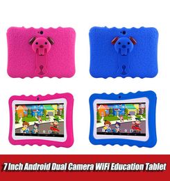 7 inch Kids Tablet PC with holder Quad Core children laptop Android 44 Allwinner Educational APP wifi IPS Screen protective cover2736566