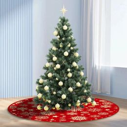 Christmas Decorations 35.4inch Xmas Tree Bottom Decor Mat Snowflake Pattern Red Printed Decoration For Holiday Party