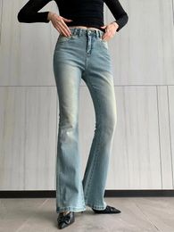 Women's Jeans 2024 SUMMER GRADATION WASHED BLEACHED VINTAGE HIGH-WAISTED SLIM FLARE PANTS FOR WOMEN - FORGUNROSES