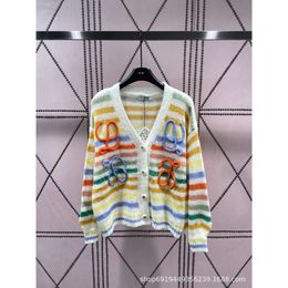 23 Early Autumn New Niche Design Trendy Brand Mohair Knitted Cardigan Thick Needle Crochet Loose Casual Top