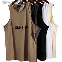 Men's T-Shirts Mens and Womens Tank Top Designer Top ES Printing Summer Quick Drying Tank Top Sports Classic Black White Grey Khaki Brown Five Colors Available