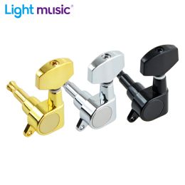 Guitar 1 Set of 6pcs Big Square Sealed Guitar Tuning Pegs Keys Tuners Machine Heads for Electric Guitar Black/Gold/Chrome