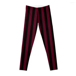 Active Pants Dark Scarlet Red And Black Vertical Stripes Leggings Harem Women's Womens