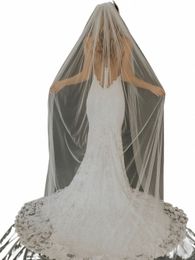 topqueen V30 Soft Single Tier Bridal Veil with Cut Edge Real Photos Lg 3M Cathedral Wedding Veil Sheer Italian Tulle Veil M2G6#