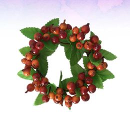 Decorative Flowers 2Pcs Ring Wreath Berries Artificial Berry Rings For Home Wedding Living Room Holiday Table Decoration Halloween Garland