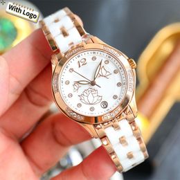 Designer womenWatch Watches High Quality Original Version, Ceramic Strap Sapphire Glass Diamond Inlaid Watch Case Butterfly Pattern Grace Luxury Quartz Watch