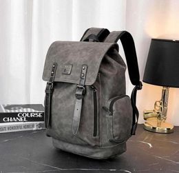 Factory outlet men handbag street trend belt decoration mens backpack outdoor leisure leather backpacks grey leathers messenger ba5056501