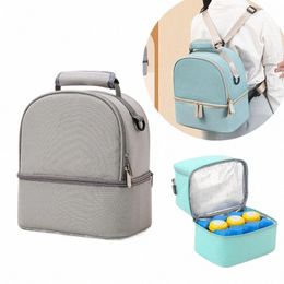 portable Double Layer Cooler Lunch Bag Oxford Cloth Thermal Insulated Picnic Food Bento Tote Ctainer Mommy Bags for Women Kids r4aD#