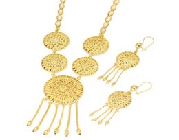 Women Wedding Necklace Earrings Jewellery Set Gold Colour African Eritrea Ethiopian Habesha Wedding Jewelry3079099