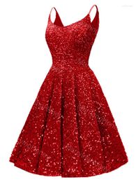 Party Dresses Spaghetti Strap Homecoming Dress For Teens Sparkly Sequin Prom A Line Short Formal Cocktail Gown MH887